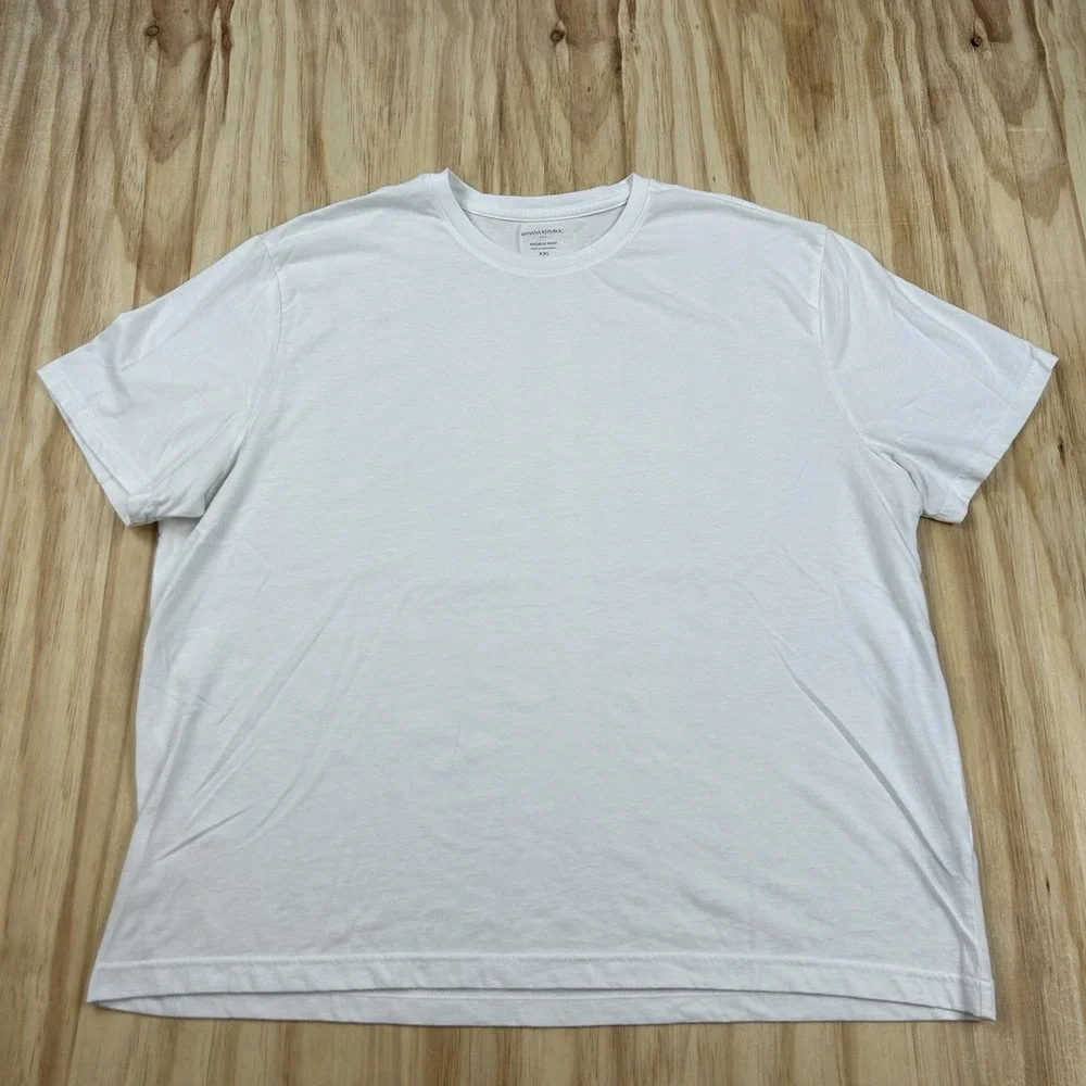Banana Republic Men's 2XL White Premium Wash T Shirt Short Sleeve Casual